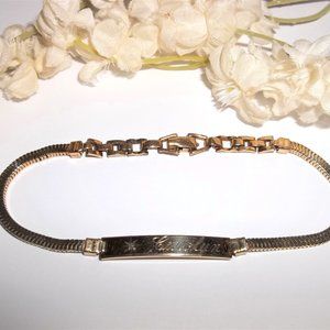 Pre-owned Carolyn Monogrammed Bracelet Gold A&Z 1/20 12KGF 7 1/4 Inch Girl A228